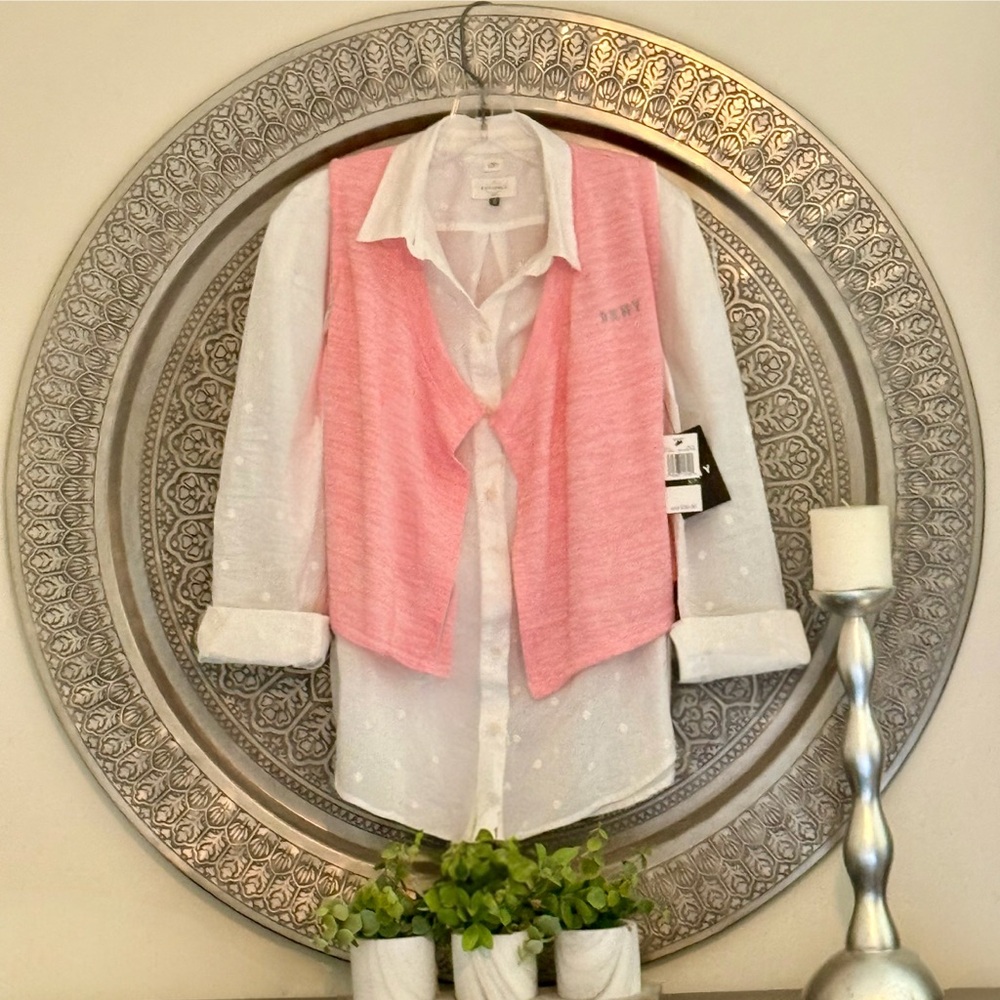 DKNY Pink Sleeveless Spring  Layering Top, NWT, Size Small  7